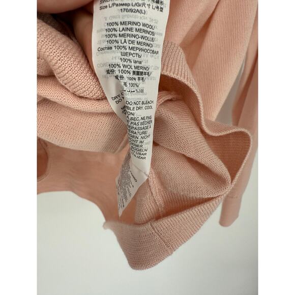 Tory Burch Madeline Merino Wool Grandpa Cardigan Pink Maroon Buttons Size Large - Picture 6 of 8